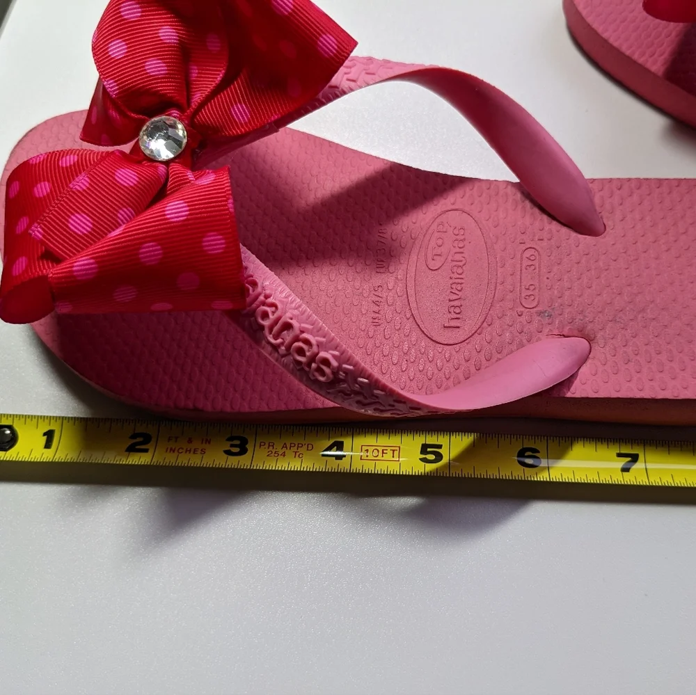 Pink Polka Dot Havaianas Flip Flop Thong Sandals